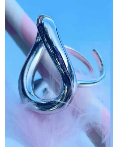 Bague ovale tendance en acier inoxydable réglable