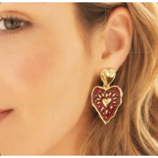 Boucles d’oreilles cœur Dolorès en acier inoxydable doré