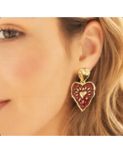 Boucles d’oreilles cœur Dolorès en acier inoxydable doré