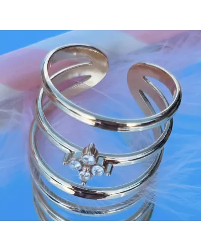 Bague Oriane en acier inoxydable doré ou argenté | My Poupi