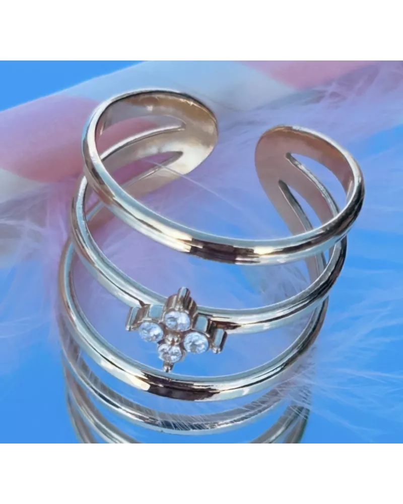 Bague Oriane en acier inoxydable doré ou argenté | My Poupi
