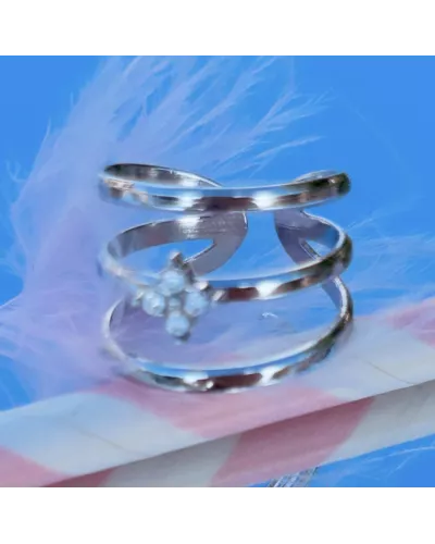 Bague Oriane en acier inoxydable doré ou argenté | My Poupi
