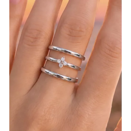 Bague Oriane en acier inoxydable doré ou argenté | My Poupi