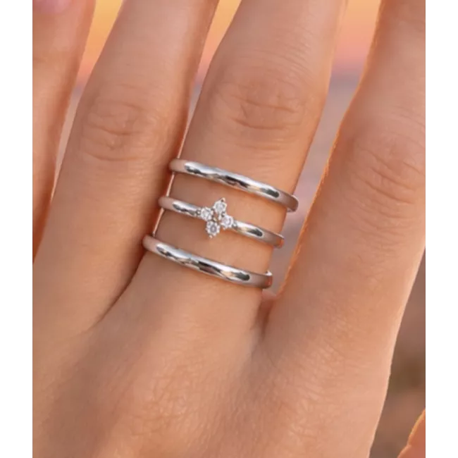 Bague Oriane en acier inoxydable doré ou argenté | My Poupi