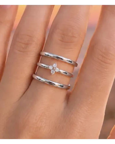 Bague Oriane en acier inoxydable doré ou argenté | My Poupi