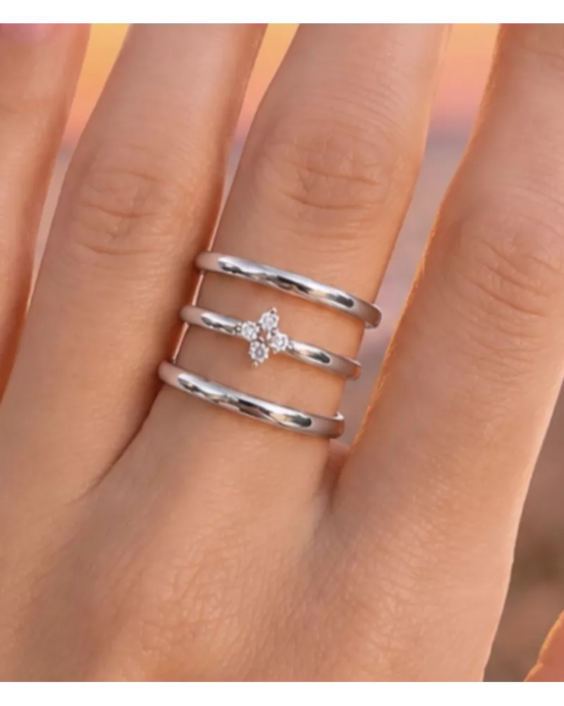 Bague Oriane en acier inoxydable doré ou argenté | My Poupi