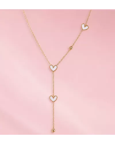 Collier Y Anya en acier inoxydable doré ou argenté | My Poupi