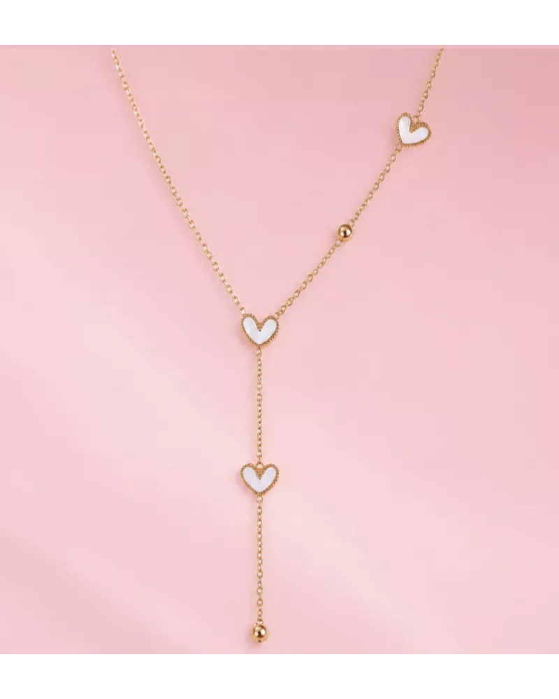 Collier Y Anya en acier inoxydable doré ou argenté | My Poupi