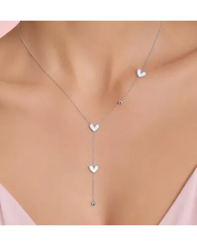 Collier Y Anya en acier inoxydable doré ou argenté | My Poupi
