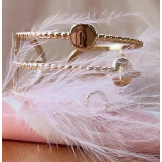 Bague Théane en acier inoxydable doré ajustable | My Poupi