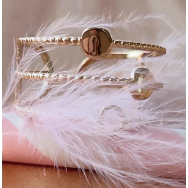 Bague Théane en acier inoxydable doré ajustable | My Poupi