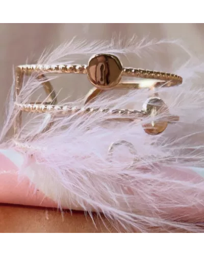 Bague Théane en acier inoxydable doré ajustable | My Poupi