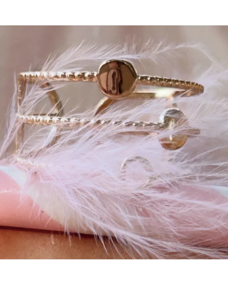 Bague Théane en acier inoxydable doré ajustable | My Poupi