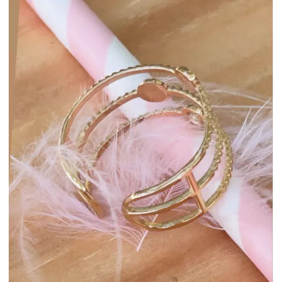 Bague Théane en acier inoxydable doré ajustable | My Poupi