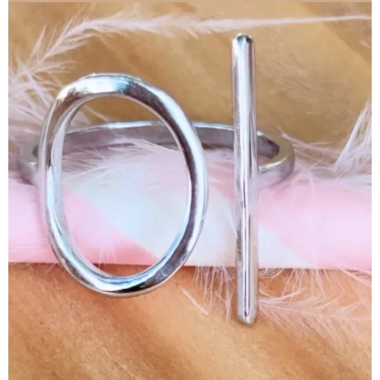 Bague Mélissande en acier inoxydable doré ou argenté ajustable | My Poupi