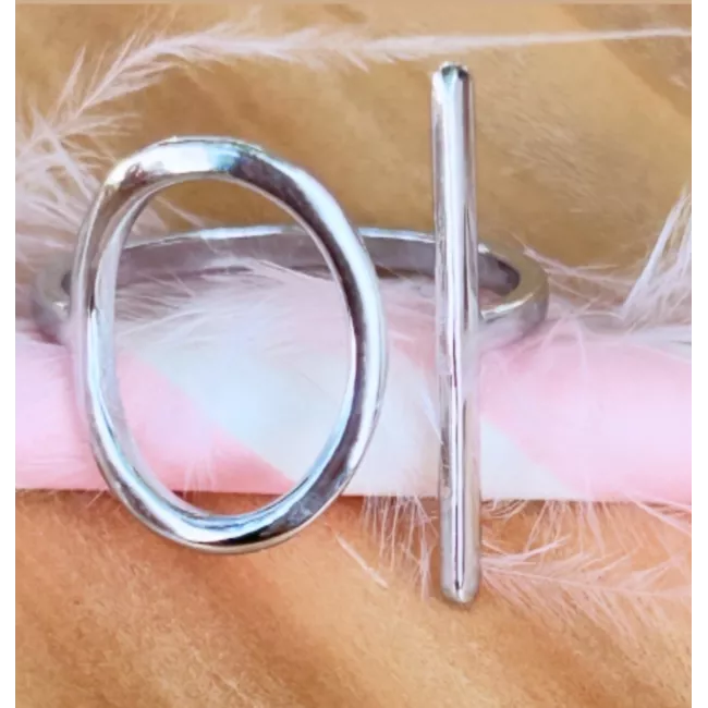 Bague Mélissande en acier inoxydable doré ou argenté ajustable | My Poupi