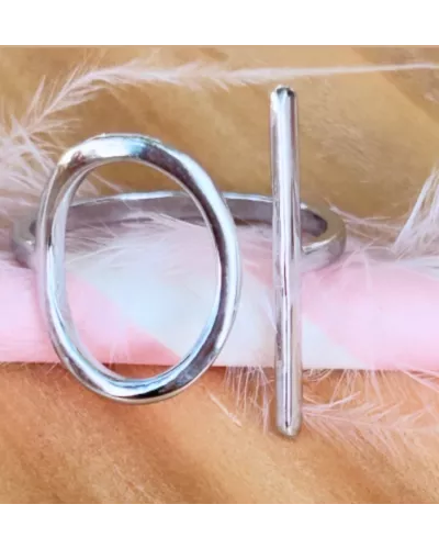 Bague Mélissande en acier inoxydable doré ou argenté ajustable | My Poupi
