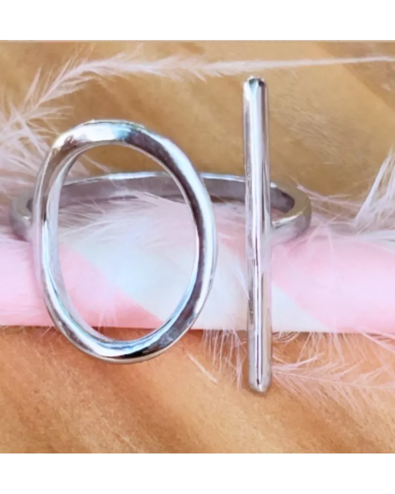 Bague Mélissande en acier inoxydable doré ou argenté ajustable | My Poupi