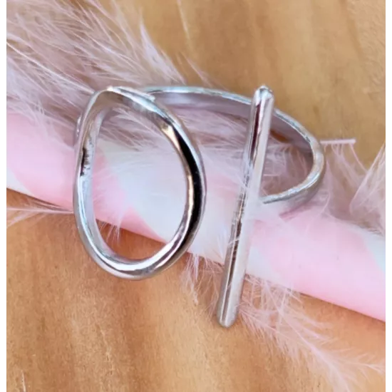 Bague Mélissande en acier inoxydable doré ou argenté ajustable | My Poupi