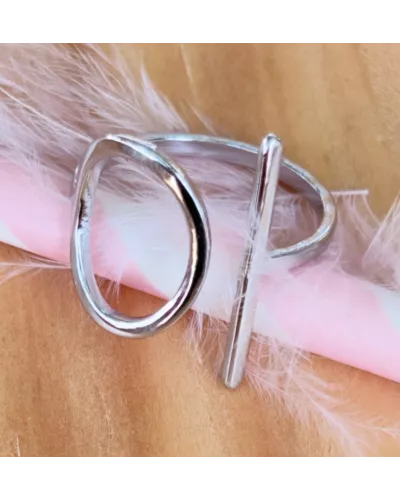 Bague Mélissande en acier inoxydable doré ou argenté ajustable | My Poupi