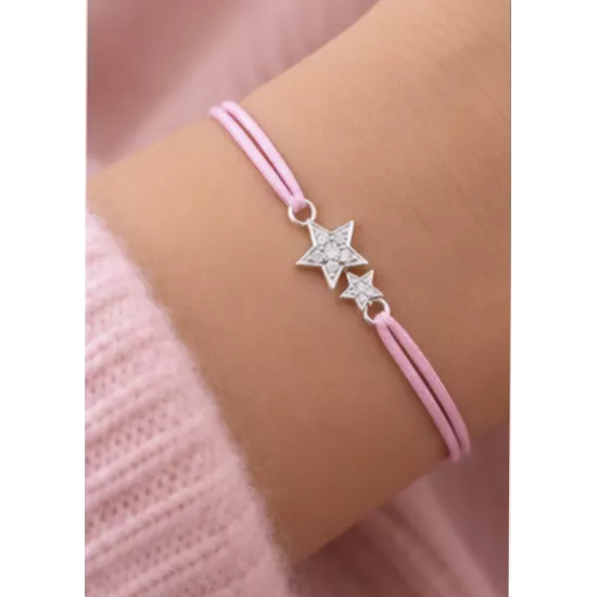 Bracelet Estélia en argent 925 avec étoiles zirconiums | My Poupi