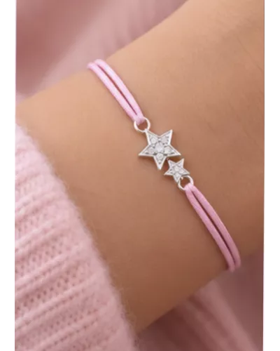 Bracelet Estélia en argent 925 avec étoiles zirconiums | My Poupi