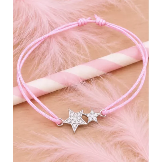 Bracelet Estélia en argent 925 avec étoiles zirconiums | My Poupi