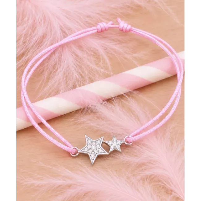 Bracelet Estélia en argent 925 avec étoiles zirconiums | My Poupi