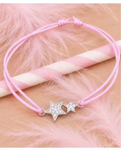 Bracelet Estélia en argent 925 avec étoiles zirconiums | My Poupi