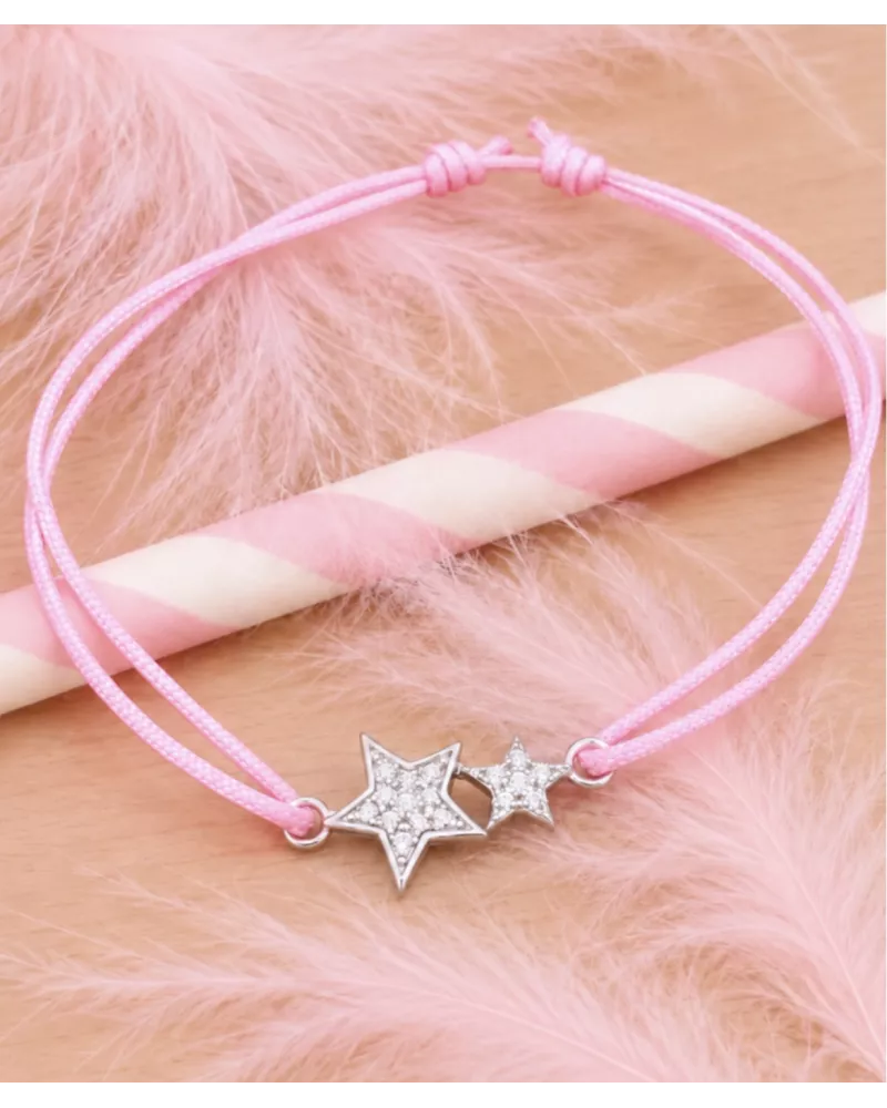 Bracelet Estélia en argent 925 avec étoiles zirconiums | My Poupi