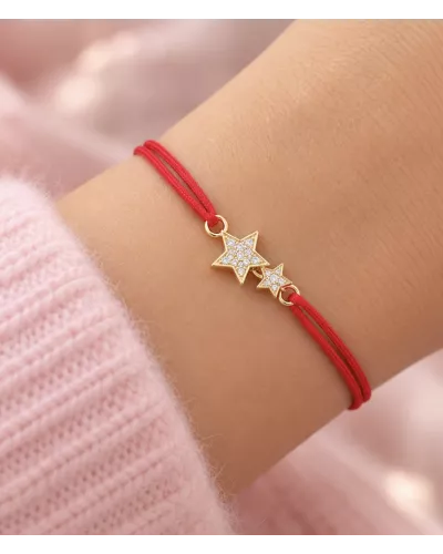 Bracelet Estélia plaqué or étoiles zirconiums | My Poupi