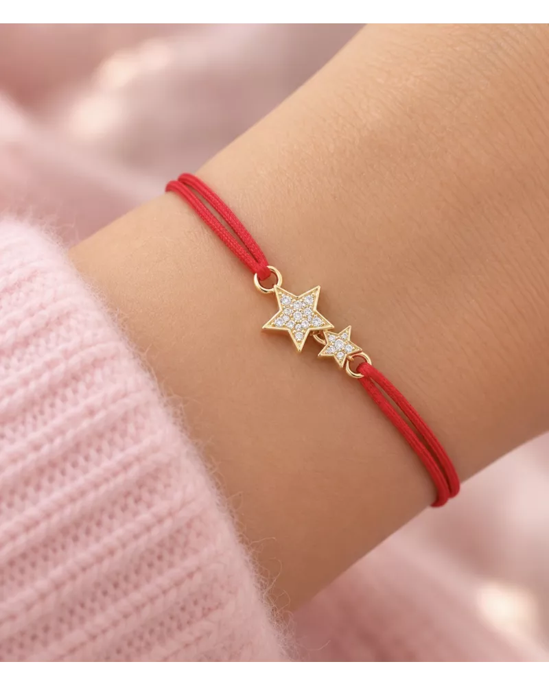 Bracelet Estélia plaqué or étoiles zirconiums | My Poupi