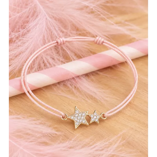 Bracelet Estélia plaqué or étoiles zirconiums | My Poupi