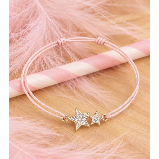 Bracelet Estélia plaqué or étoiles zirconiums | My Poupi