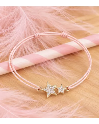 Bracelet Estélia plaqué or étoiles zirconiums | My Poupi