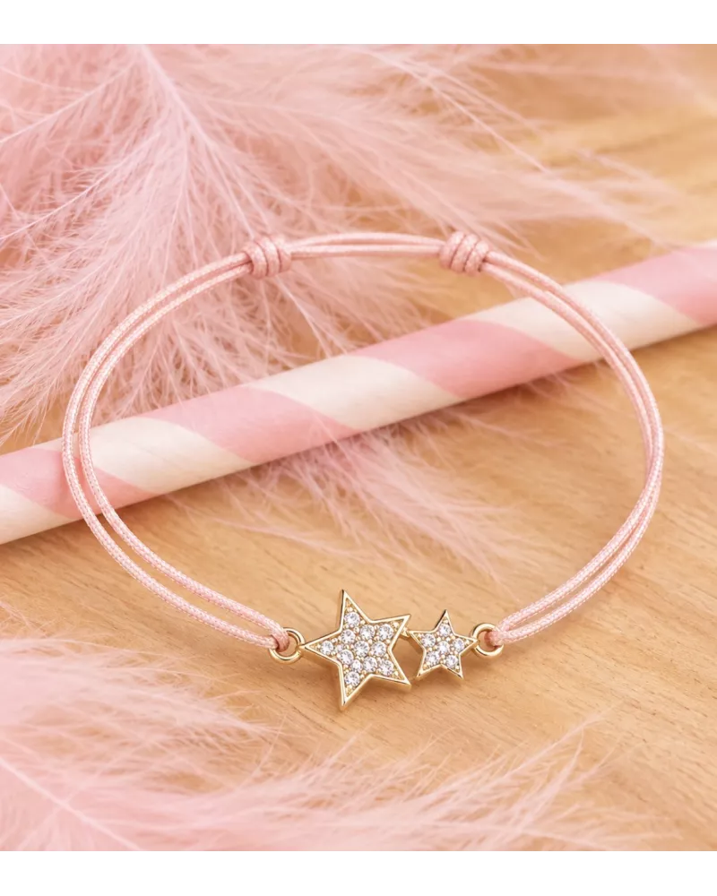 Bracelet Estélia plaqué or étoiles zirconiums | My Poupi