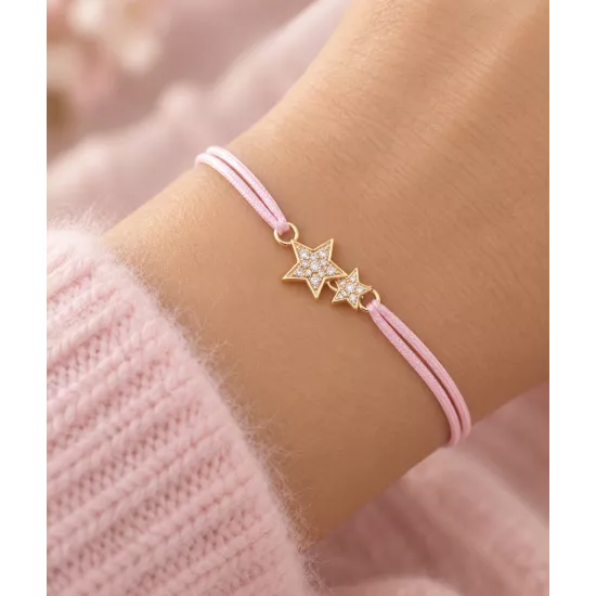 Bracelet Estélia plaqué or étoiles zirconiums | My Poupi