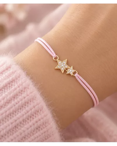 Bracelet Estélia plaqué or étoiles zirconiums | My Poupi