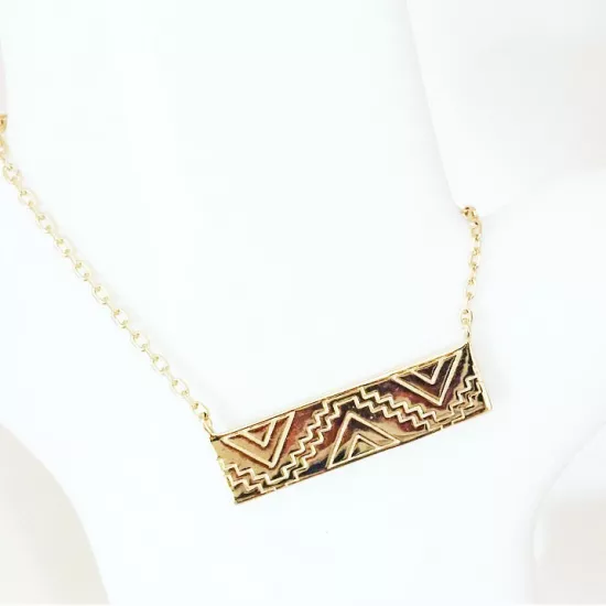 collier rectangle  plaqué or