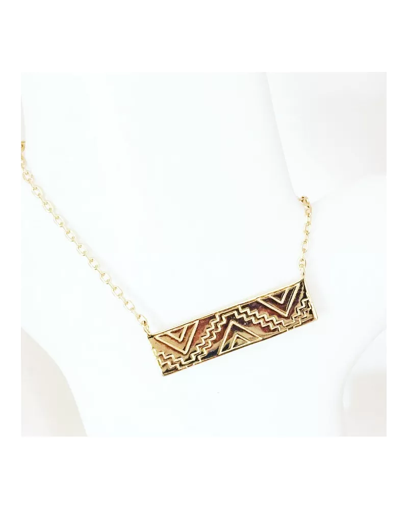collier rectangle  plaqué or