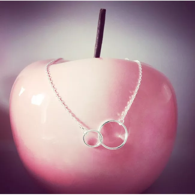 collier double cercle évidé