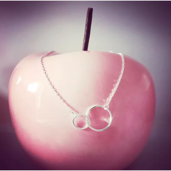 collier mini double cercle évidé